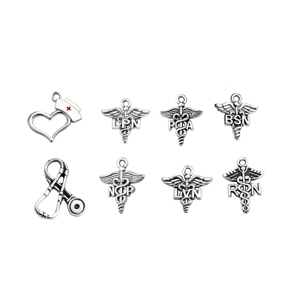 9730 32PCS Nurse Themed Jewelry Charms LPN LVN BSN RN NP PA Medical Nurse
